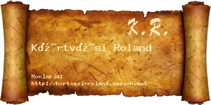 Körtvési Roland névjegykártya